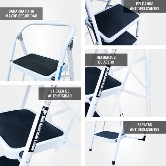 ESCALERAS DE ACERO TIPO TABURETE AMERICAN BULL